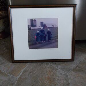 Framed Matted & Signed Amish Photograph "Barefeet & Bonnets"  - Susan Batcheler